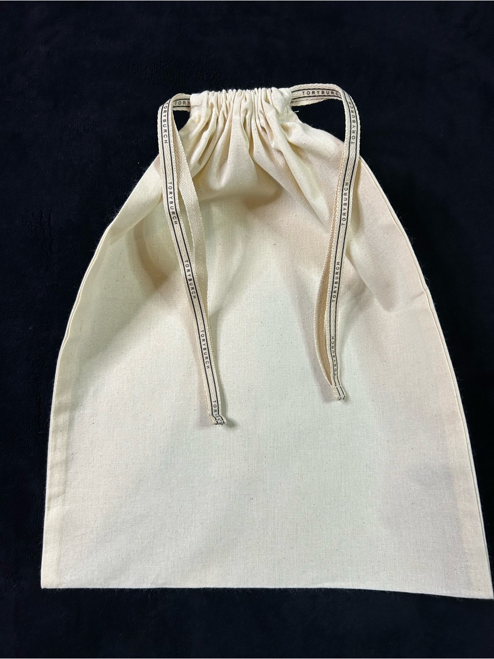 Tory Burch Cream Canvas Drawstring Dust Bag